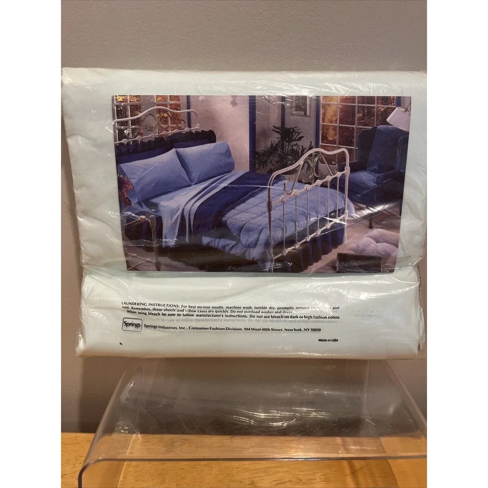 Vintage Springmaid Mint Green Perecale King Flat Sheet New in Package NOS‎